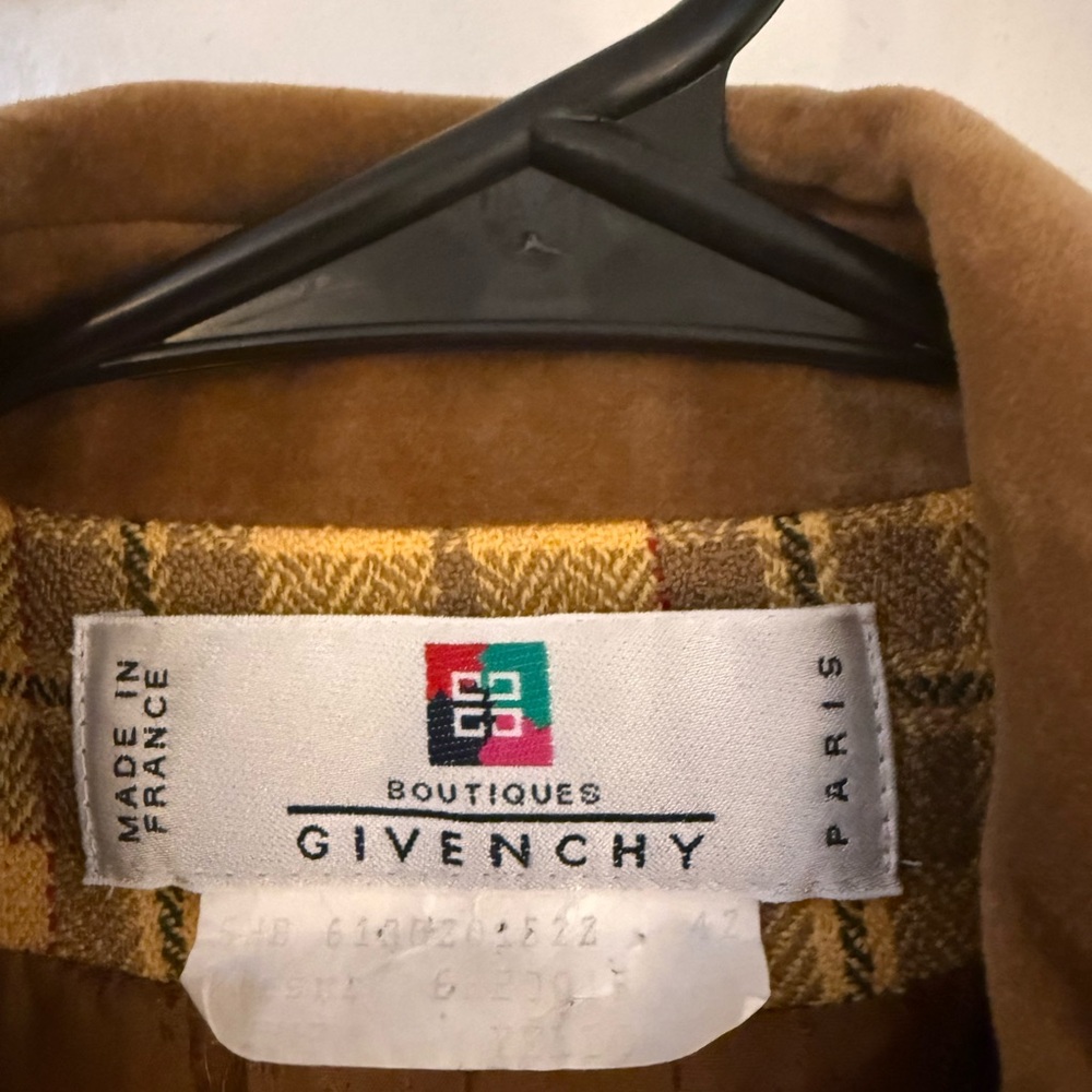 Givenchy Mustard Plaid Blazer with Chocolate Accents - Picture 3 of 4